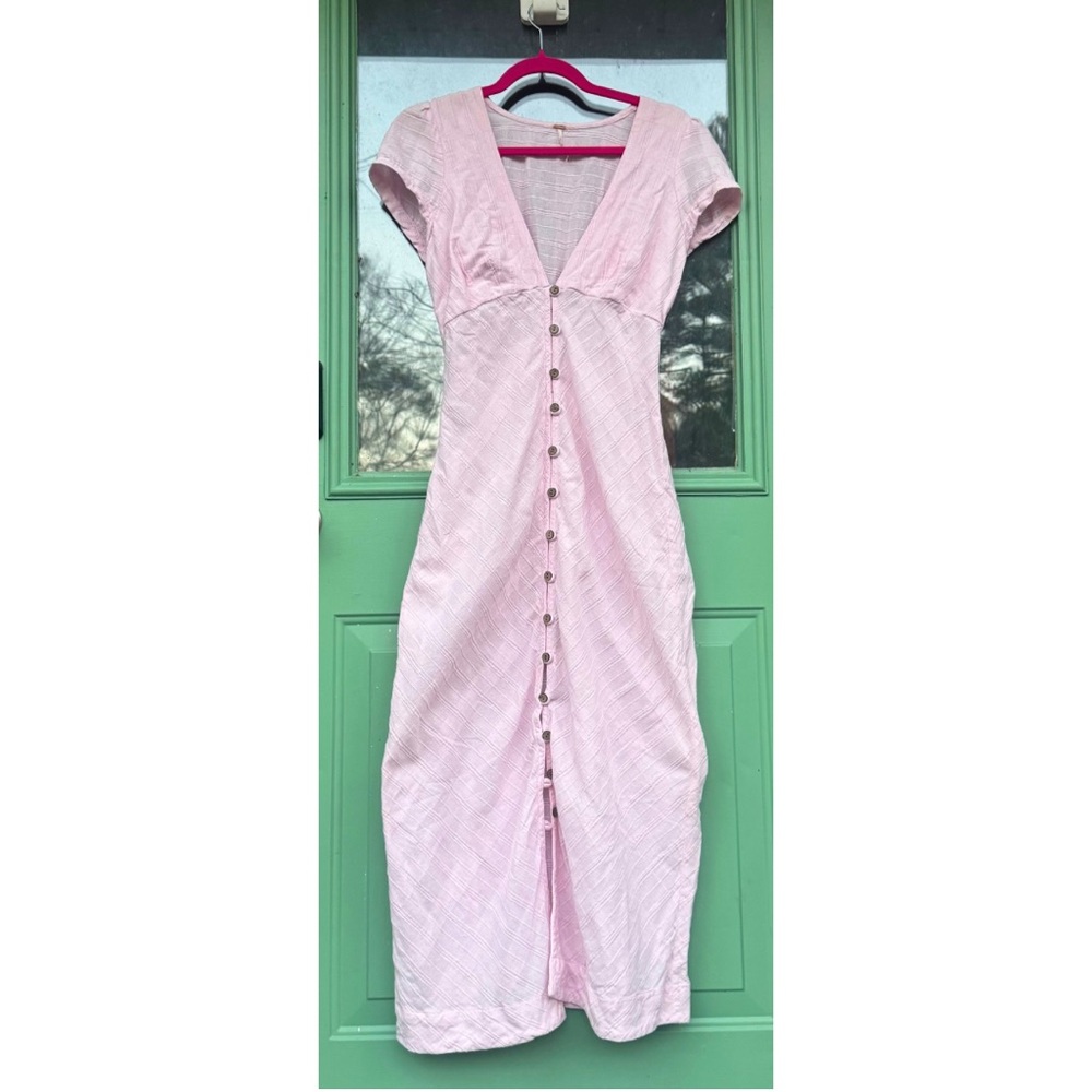 Free People Free-est New In Town Midi Dress Medium Pink Festival Bloom - Picture 2 of 16